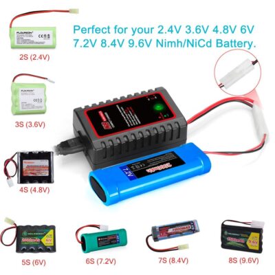 Ladegerät 3,6V 4,8V 6V 7,2V 8,4V 9,6V NiMH N8 Akku Empfänger-Akku TAMIYA Stecker