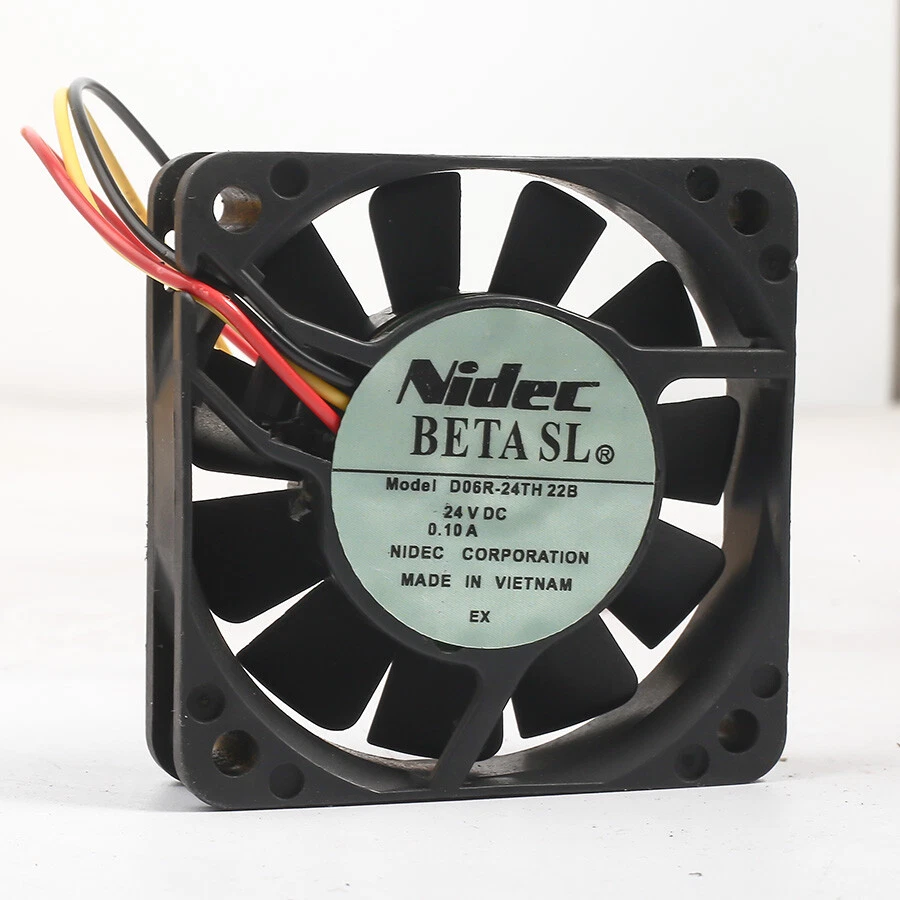 1X Nidec 24V 0.12A 6CM Fan D06R-24TH 22B 3Pin 60*60*15mm Fast Shipping - Image 2 of 3