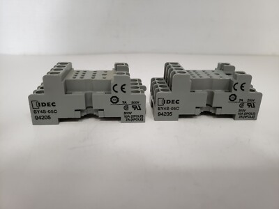 IDEC SY4S-05C RELAY SOCKET  14 POSITION 7A 4 POLE (LOT OF 2) NNB