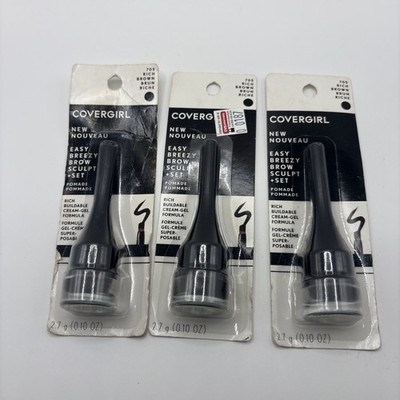 3 COVERGIRL New Easy Breezy Brow Sculpt + Set - Pomade - Shade #705 RICH BROWN