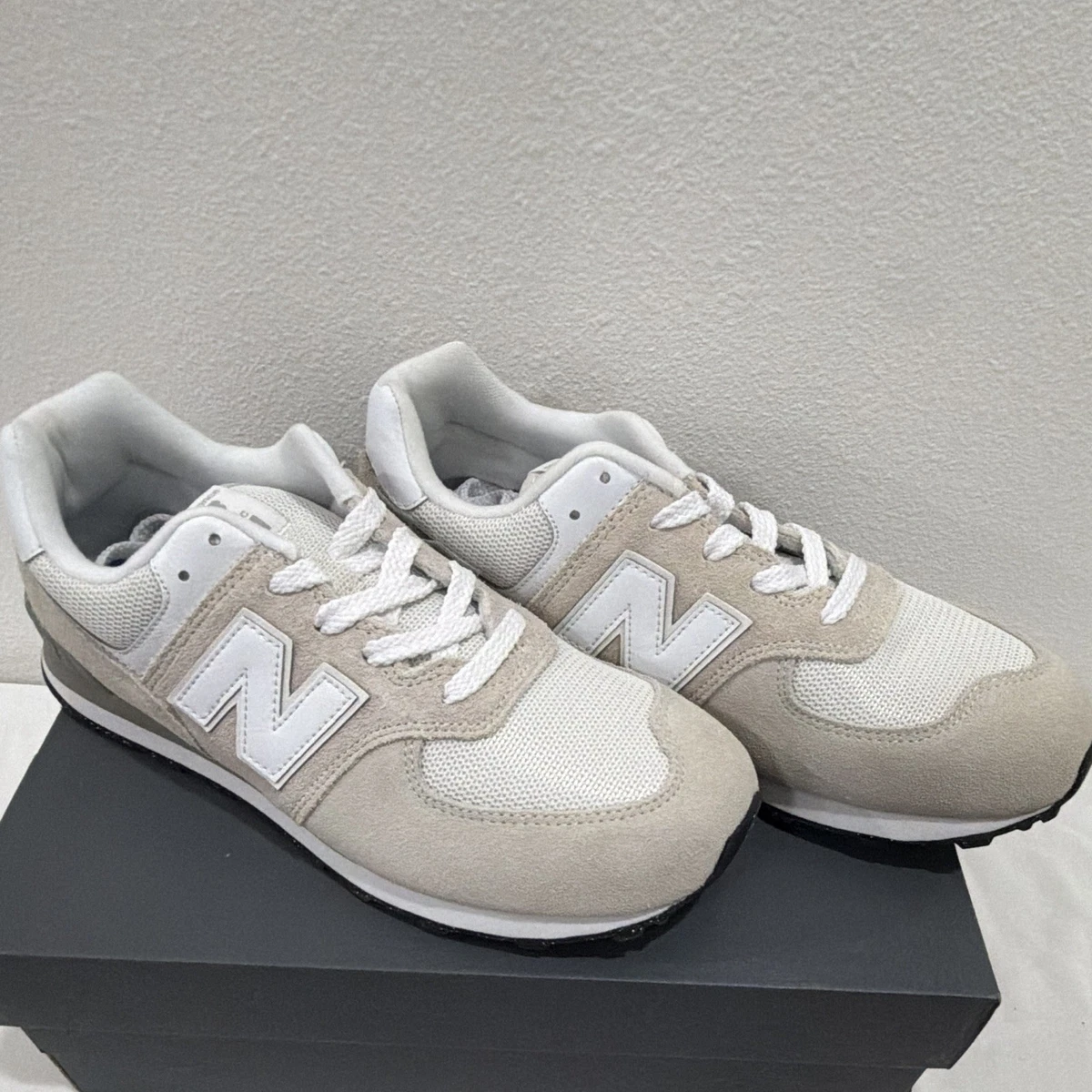 New Balance 574 ML574DYK Castlerock/White/Gold Men\'s Suede Low Top New Balance 574  main image 4