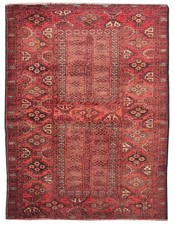 Amazing Hand Knotted Antique Afghan Turkmen Parda Wool Area Rug 7 x 3 Ft