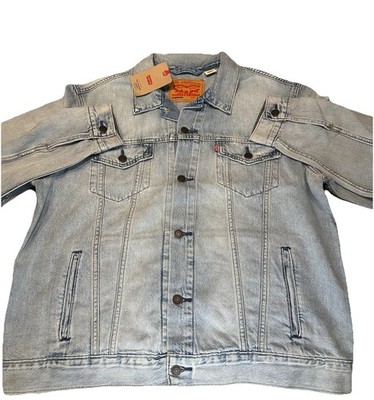 Levi's Men's Denim Trucker Jacket 100% Cotton Denim Light Wash Size Large NWT