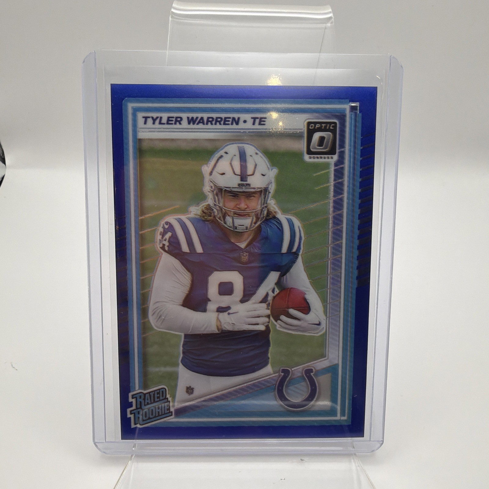 2025 Panini Donruss Optic #234 Tyler Warren Blue #/249 (RC)