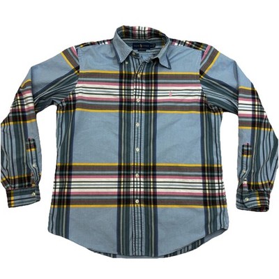 Polo Ralph Lauren Shirt Indian Madras Plaid Mens Sz M Long Sleeve