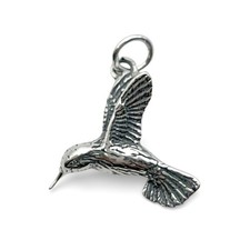 925 Sterling Silver Hummingbird Charm Pendant Bird Jewelry Gift for Women