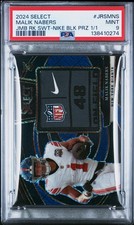 2024 Select Malik Nabers Jumbo Rookie Patch #JRSMNS Black Prizm 1/1 PSA 9 RC