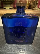 Haig Club Square Cobalt Blue Glass Bottle Single Grain Scotch Whisky Empty 700ml