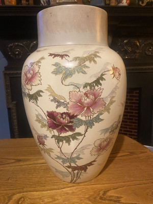 Antike Thomas Förster & Sohn riesige Bodenvase Pfingstrose Design Statement Ornament