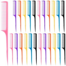 Yaomiao 24 Pcs Rat Tail Combs Bulk Braiding Comb for 8.5 Inch Pack of 24 