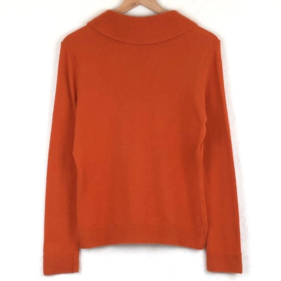 Suéter De Colección Cariole Little Angora Lambs Mezcla de Lana Para Mujer L Naranja Cuello en V L/S Foto 2 de 4