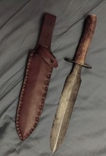 VECCHIO COLTELLO DA CACCIA CON FODERO IN PELLE