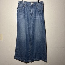 Pistola Lana High Rise Ultra Wide Leg Jeans Womens 33 Medium Wash Break 90's