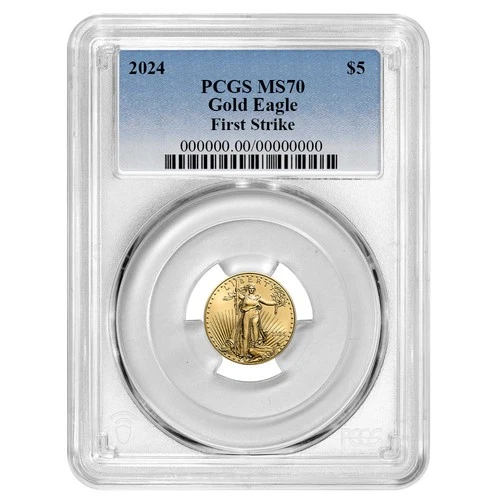 2024 $5 American Gold Eagle 1/10 oz PCGS MS70 FS Blue Label