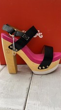 FLOGG Fuchsia Leather And Beech Wood Sandals Shoes EVO Insole Mod. X