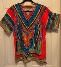 KARAN Dashiki Vibe Men s L/XL Traditional Tunic Pockets 100 Cotton Thailand EXC