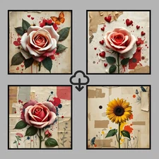 Set 4 Realistic Digital Wall Art Print Modern Home Decor Printable Instant #84