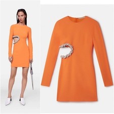 EUC Stella McCartney Crystal Rope Cutout Long Sleeve Cady Minidress $2,500 38