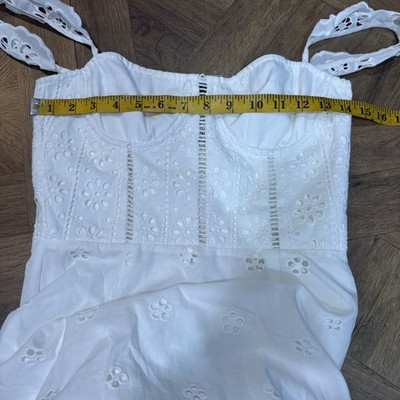 Karina Grimaldi Irma Eyelet Maxi Dress White Embroidered Size S Cottagecore  $320 | eBay