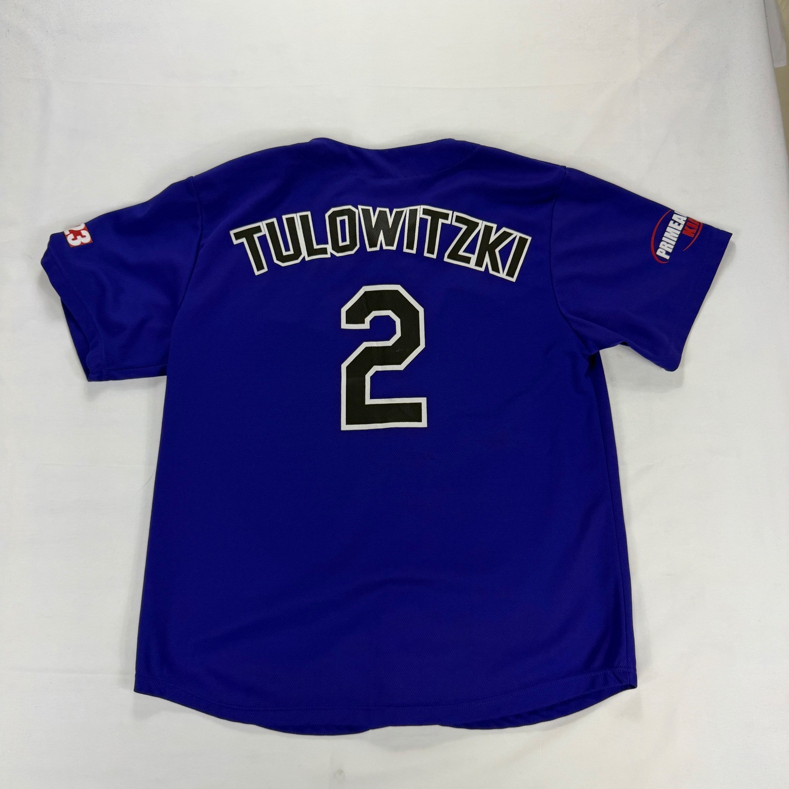 Tulsa Drillers Tulowitzki #2 Baseball Jersey Blue Button Front Promo Mens L