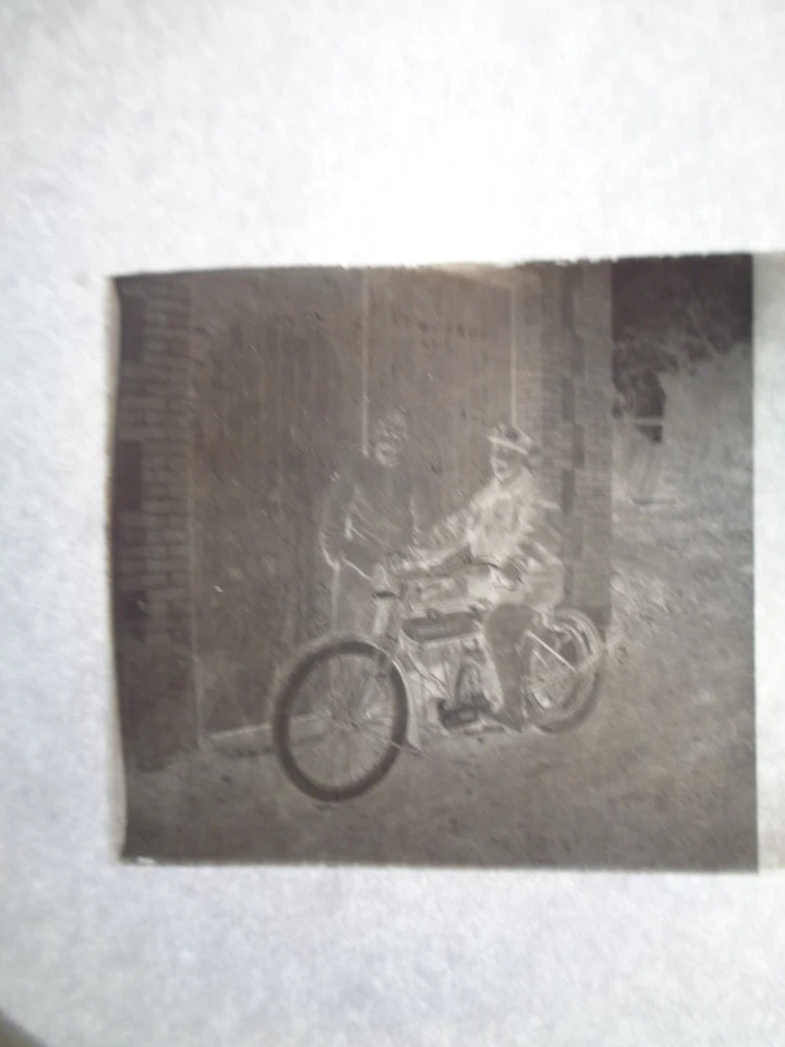 Plaque stéréoscopique moto vers 1900 - Photo 1/1