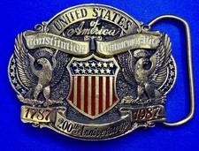 United States America Constitution 200th Anniversary Commemorative Belt Buckle