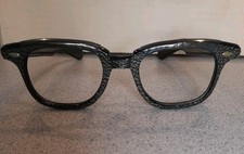 Very Rare Sterling Optical Eyeglasses Frames, Charcoal Grey Textured, Retro, Vtg