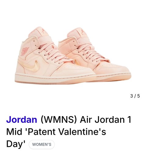 Nike Air Jordan 1 Mid SE Shoe Washed Coral Pink Salt HF3173-600 W-12 M-10.5 NWOB - Afbeelding 8 van 9