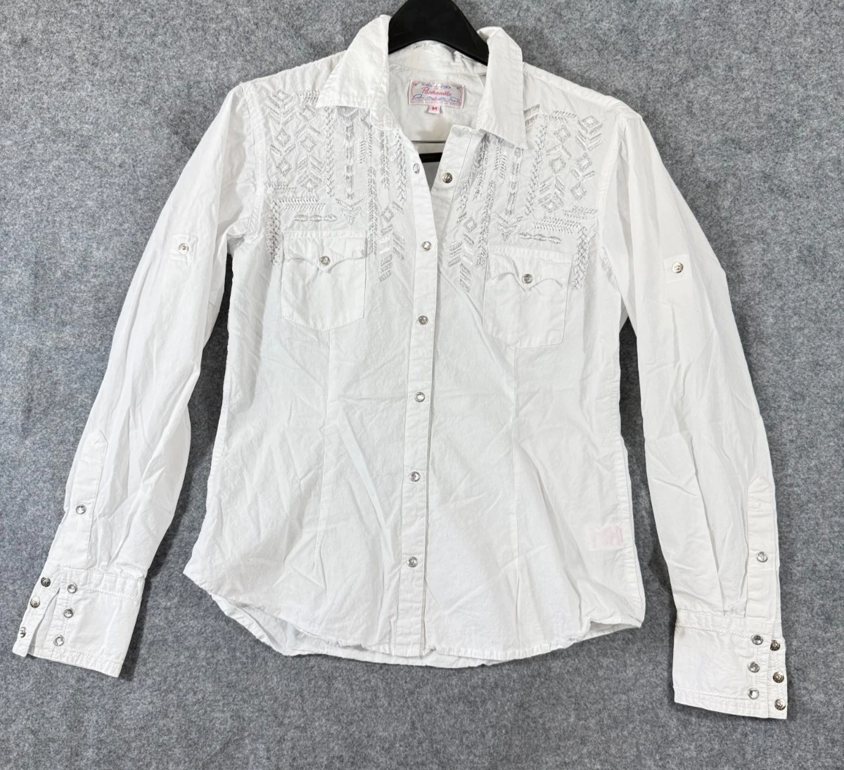Chemise Western Panhandle Roughstock Femme XS (fille 16/18?) - Plaid Rose Gris à Pressions