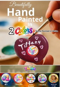 Wow Hand Painted Personalized Magnetic Heart
