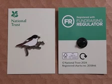 National Trust BRIMHAM ROCKS Pied Flycatcher Charity Pin Badge 