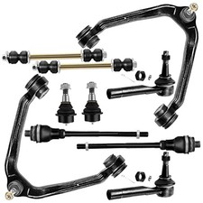 10pcs Front Suspension Kit Upper Control Arm Inner Outer Tie Rod End Sway Bar