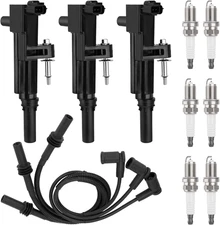 Ignition Coil & Spark Plug & Wire For Jeep Liberty Dodge Dakota Ram 3.7L UF640