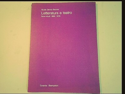 LITERATUR UND THEATER NEUN STUDIEN 1966-1978 DAVICO BONINO TIRRENIA DRUCKER