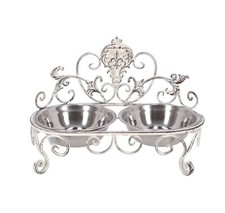 Pour Bols pour Chiens Et Chats en Fer Style Minable Avec Plateaux Lavable Coeur