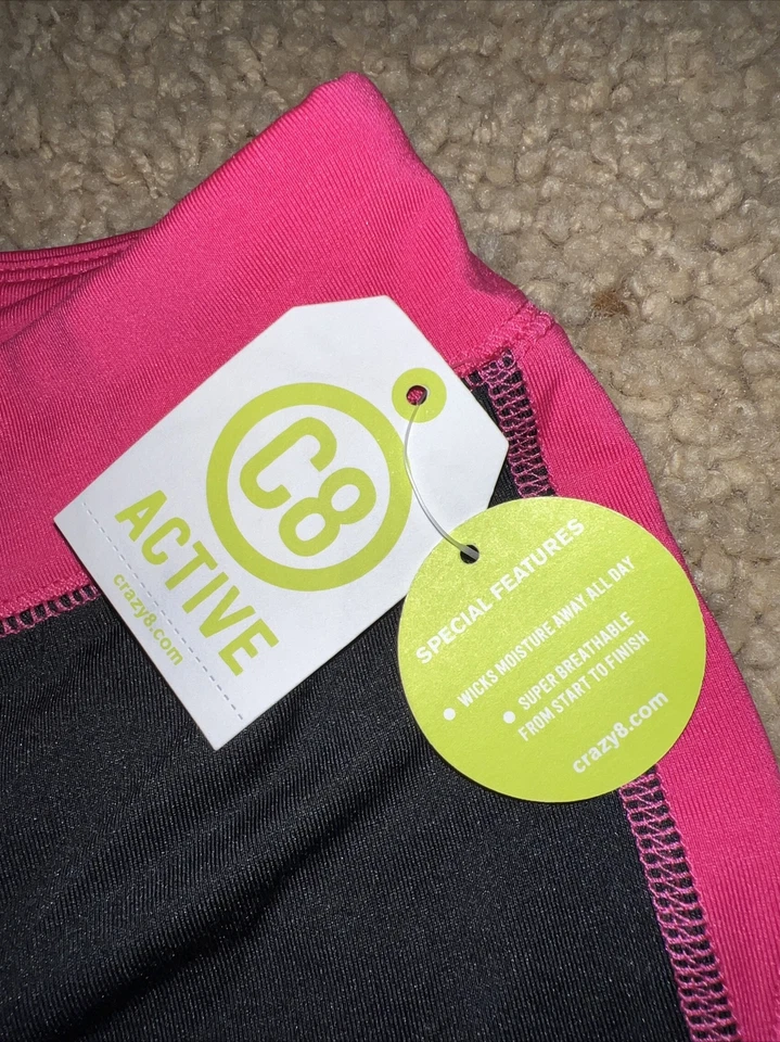 Leggings Crazy 8 Negros, Rosa - C8 Active, Talla Grande (10-12) Nuevos Con Etiquetas Foto 3 de 4