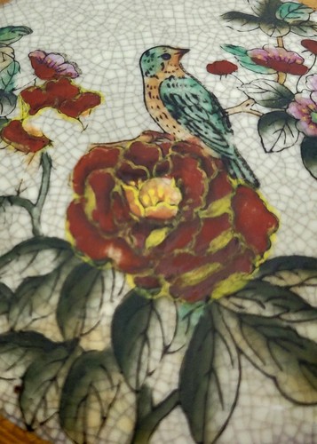 Vintage Bowl Japanese Satsuma Bird & Floral Scene 8" Wide x 3" Tall No Markings - Picture 11 of 11