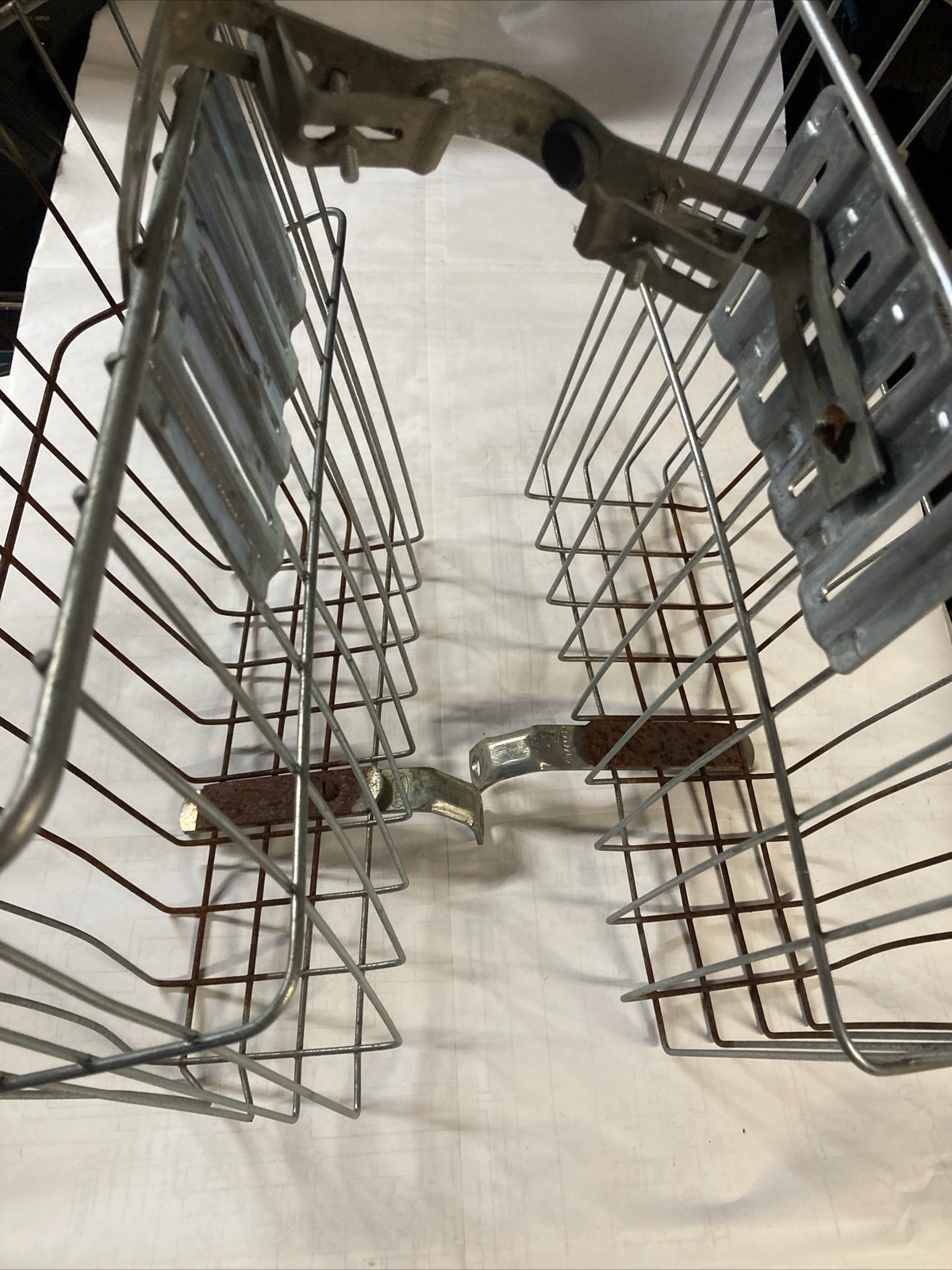 Vintage Androck Cruiser Rear Twin Wire Bicycle Baskets Schwinn Style