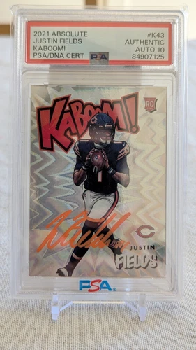 2021 Absolute Justin Fields KABOOM! #K43 PSA AUTO 10 Pop 5 🔥