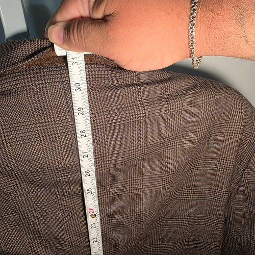 LINEA UOMO Men’s Brown 2-Button Wool Blazer Jacket Size 46 Regular Used - Picture 8 of 11