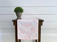 Pink Toile Table Runner French Colonial Decor Centerpiece Baby Bridal Shower