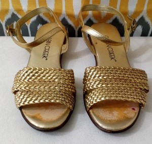 gold braided sandals