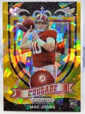 2021 Panini Prizm Draft Picks Mac Jones Gold Cracked Ice Crusade #170 RC Rookie 