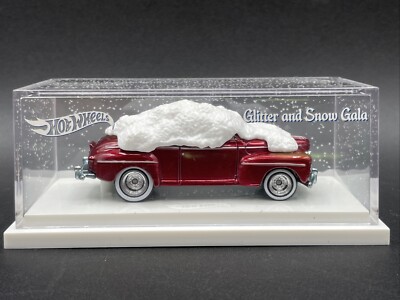 Rare 2014 Hot Wheels RED 48 FORD SUPER DE LUXE MEA Employee Glitter & Snow Gala
