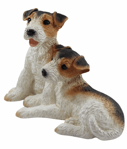 Figura Decorativa Dos Cachorros Fox Terrier Colección Castagna De Resina H 21cm - Imagen 4 de 6