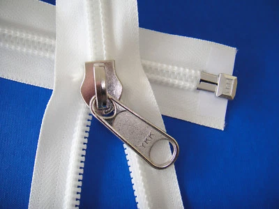 Reißverschluss YKK weiß NEU teilbar Vorsegelschlauch Vorzelt Rollfockpersenning