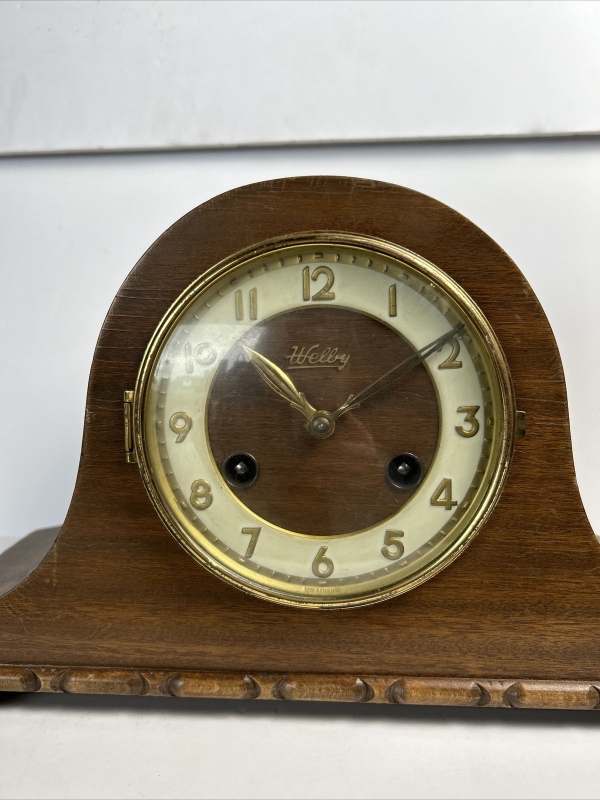 Vintage Welby German Brass Humpback Mantle Clock Works but Needs TLC eBay