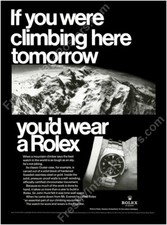 Orologio Rolex Explorer anni 60 Mt Everest foto pubblicità vintage NUOVO poster 18 x 24