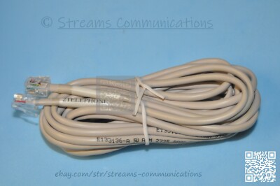 RJ-11 Telephone Extension Cord 6' E133136-A AWM RJ11 Telephone or Modem Cable