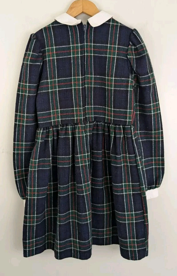 Vestido De Colección Hartstrings Niñas 7 Tartán Cuadros Vacaciones Clásico Mezcla de Lana Modesto EE. UU. Foto 2 de 4